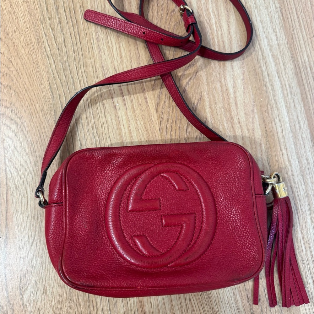 Gucci Red Leather Crossbody Bag